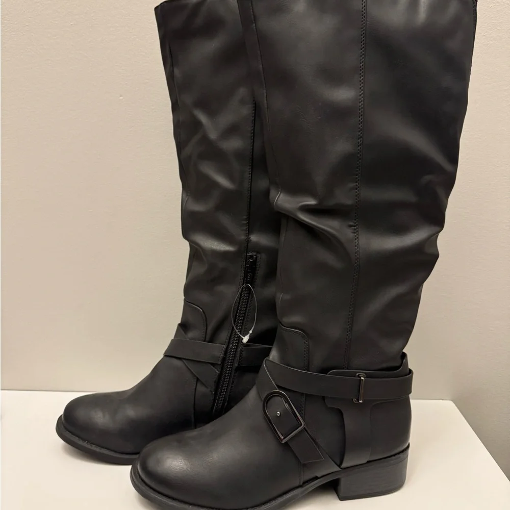 APT 9 Meridian Black Knee-High Women's Boots